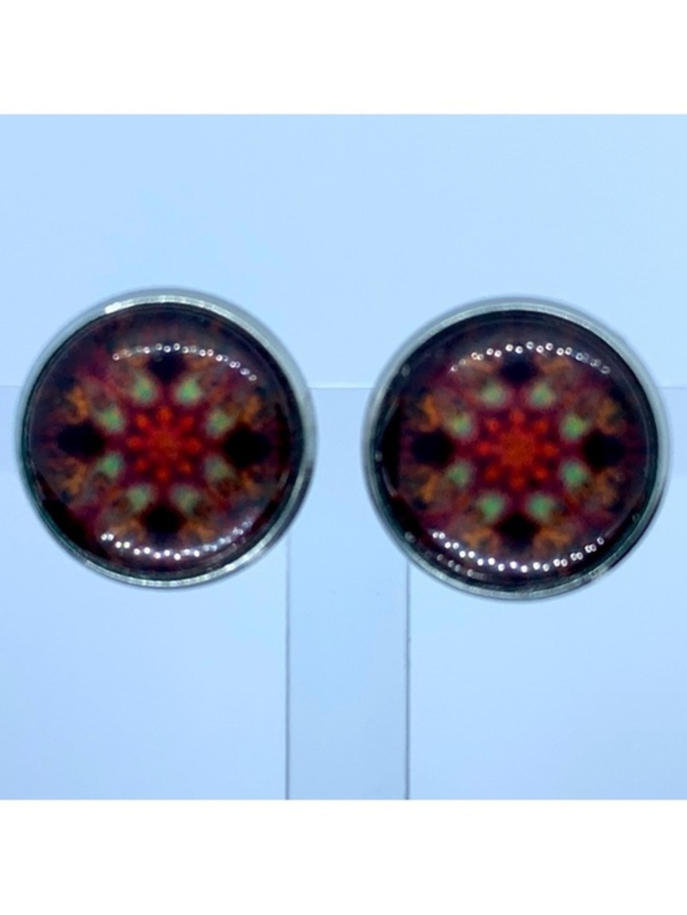 Faux Druzy Stud Stainless Steel Earrings